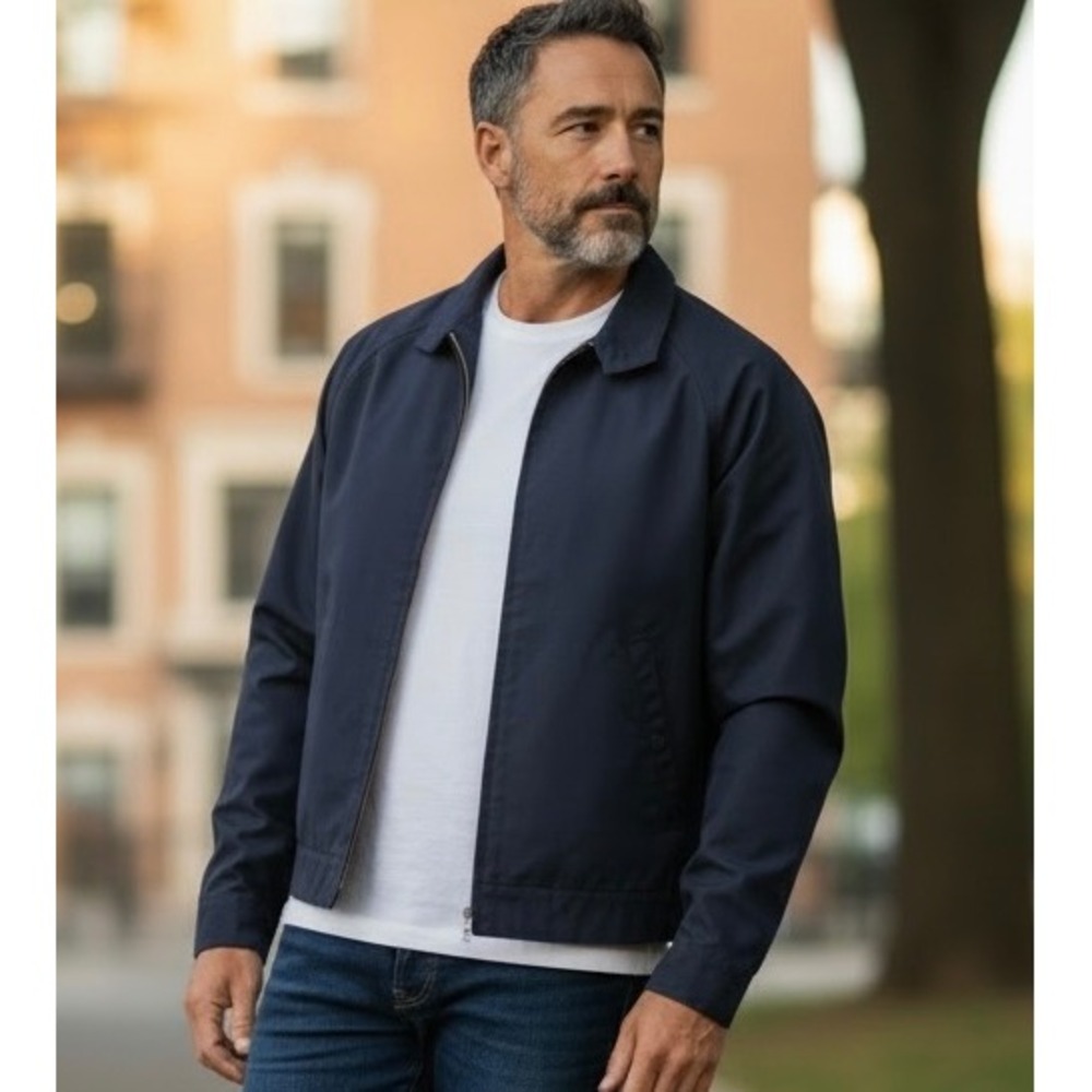 Vintage Peters Wash-Wear
Navy Blue Harrington Jacket 38